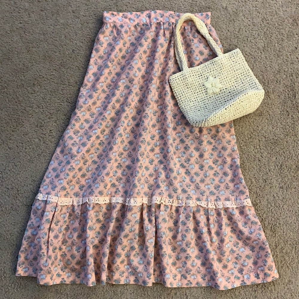 Vintage prairie style floral skirt